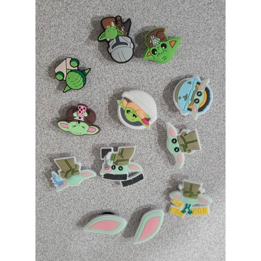 Disney Star Wars Baby Grogu Shoe Charms 12 Pieces Mixed Lot NWOTS
